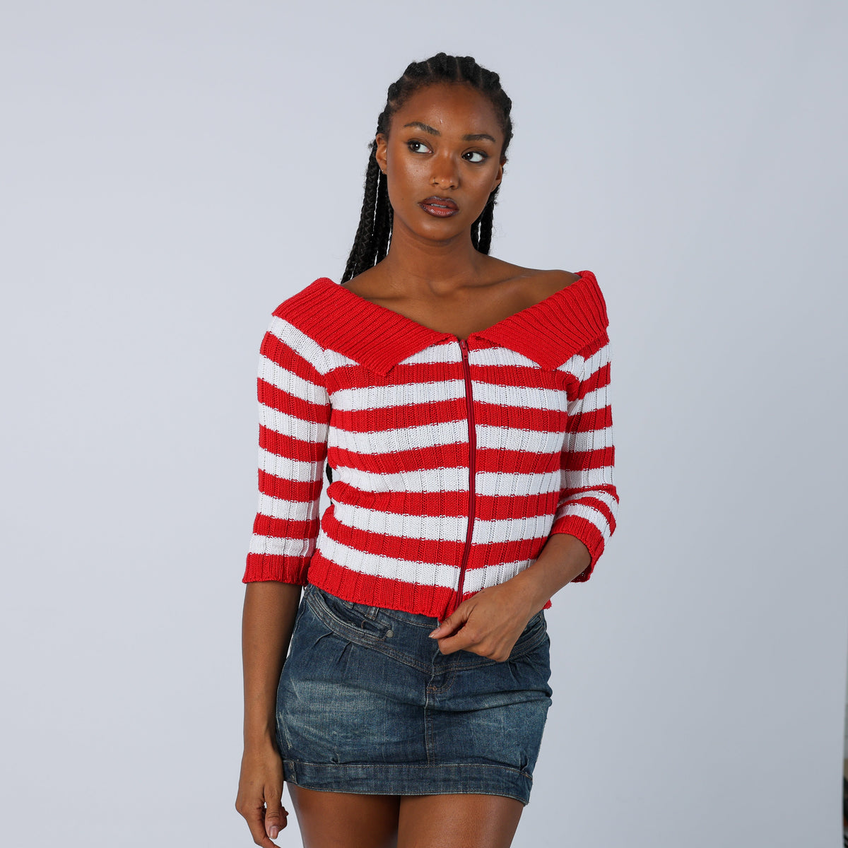 Red Y2K Knitted Jumper (S)