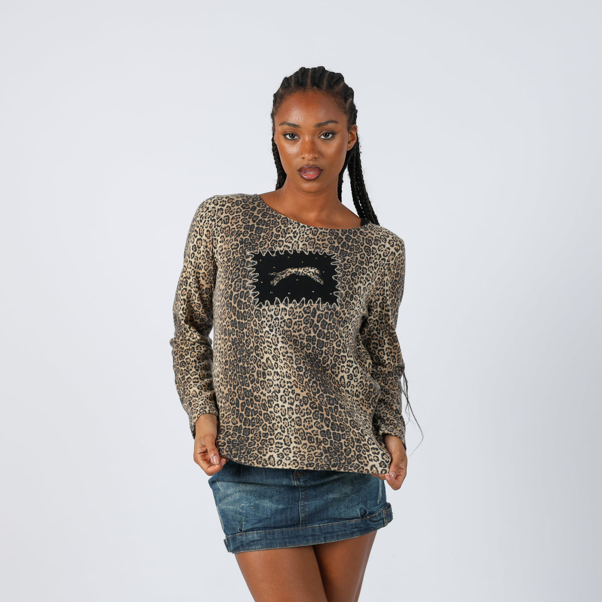 Tan Y2K Made in Italy Long Sleeve Top (M)