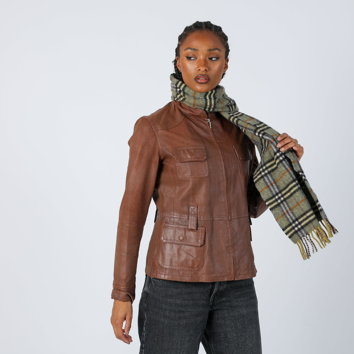 Brown 90s Conbipel Leather Jacket (M)