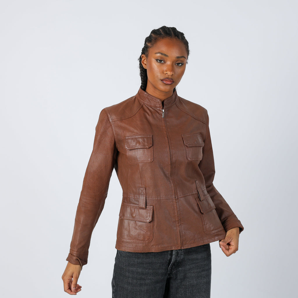 Brown 90s Conbipel Leather Jacket (M)