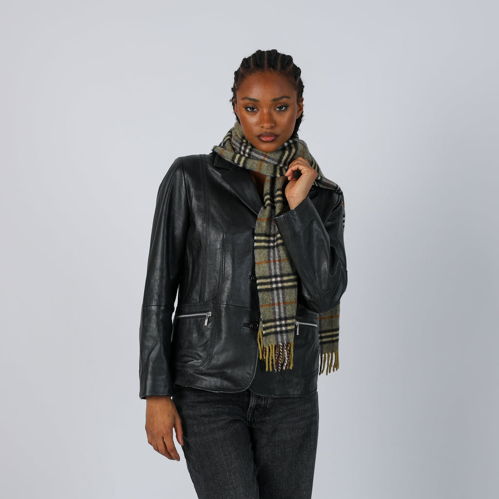 Black Y2K Leather Jacket (M)