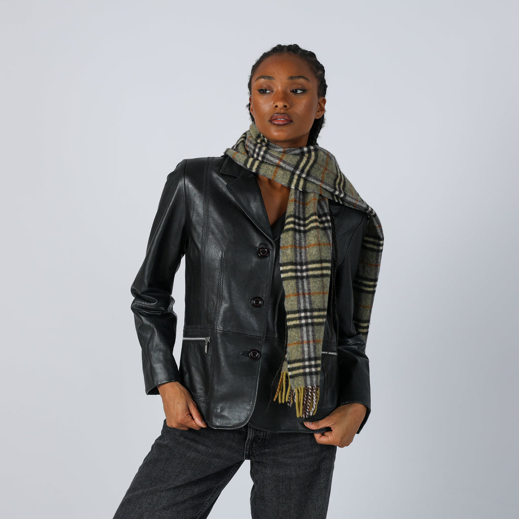 Black Y2K Leather Jacket (M)