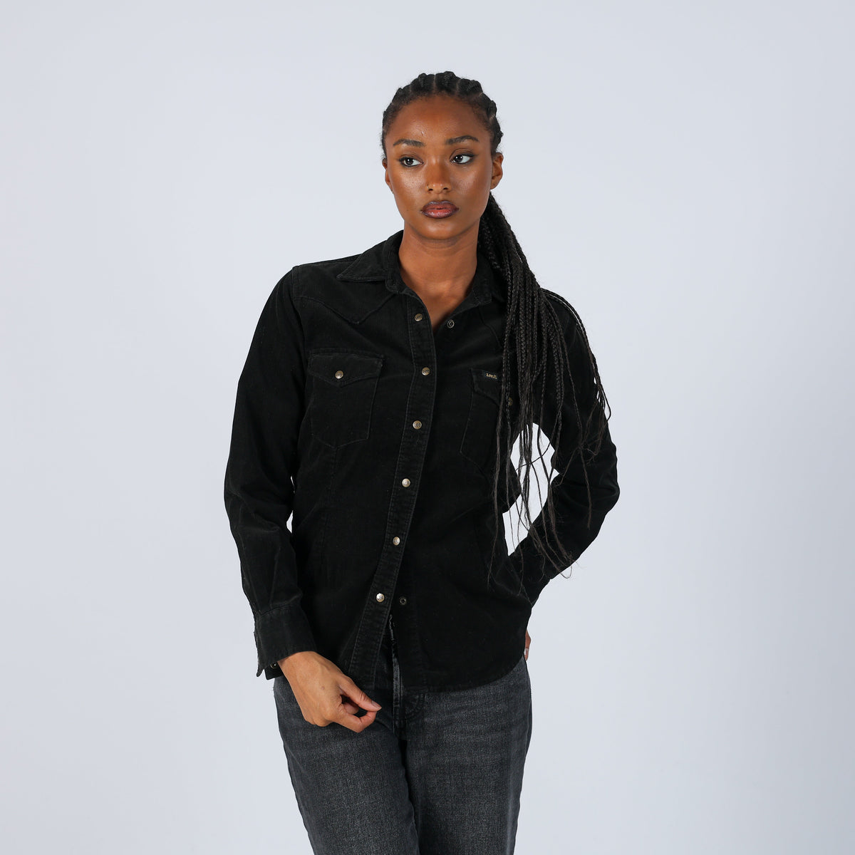 Black Y2K Lee Cord Jacket (S)