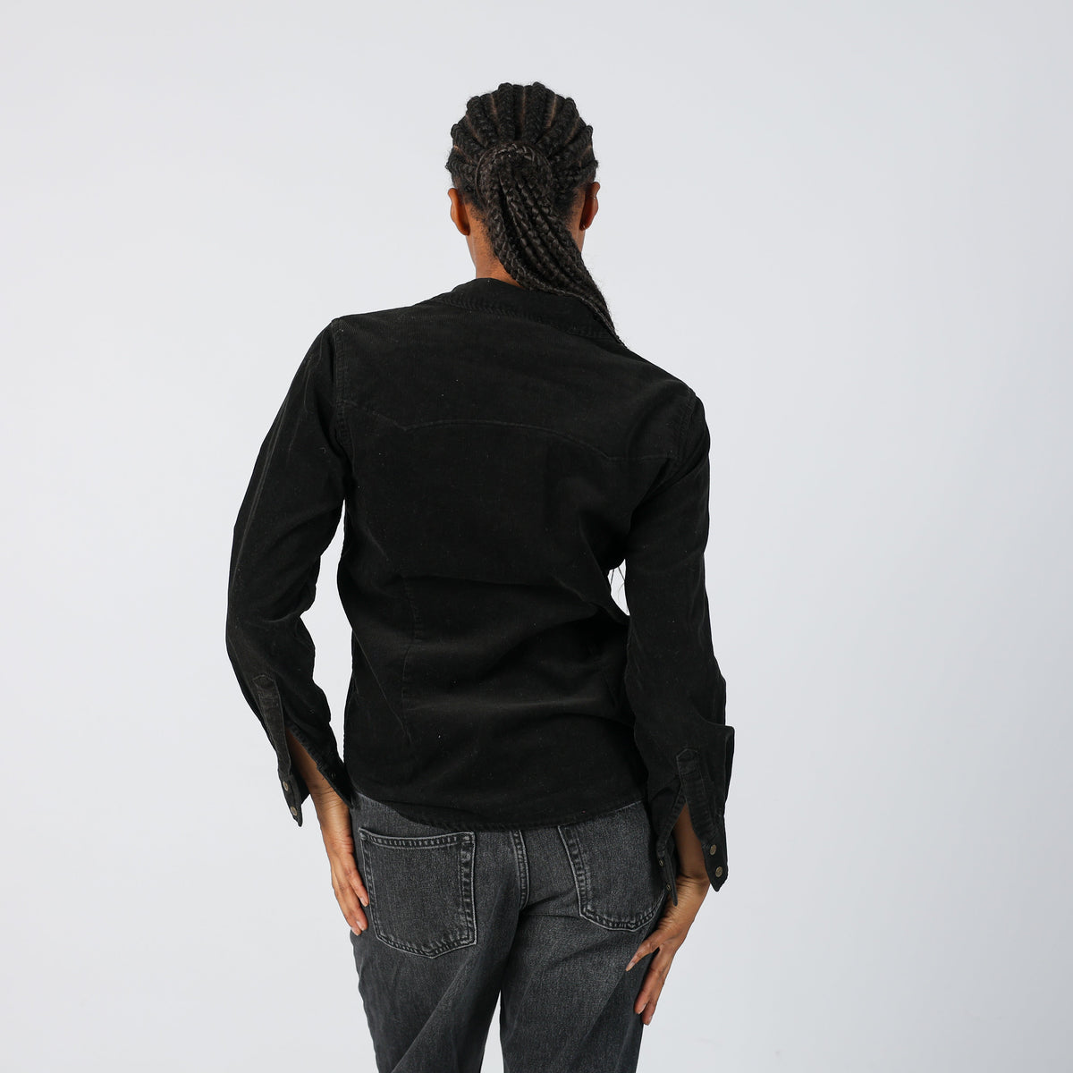 Black Y2K Lee Cord Jacket (S)