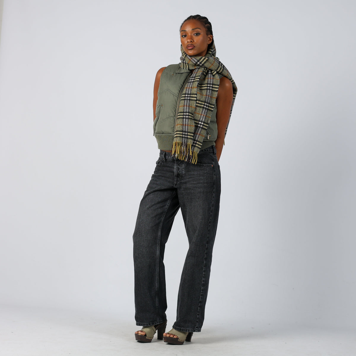 Dark Green Y2K Specchio Gilet (M)