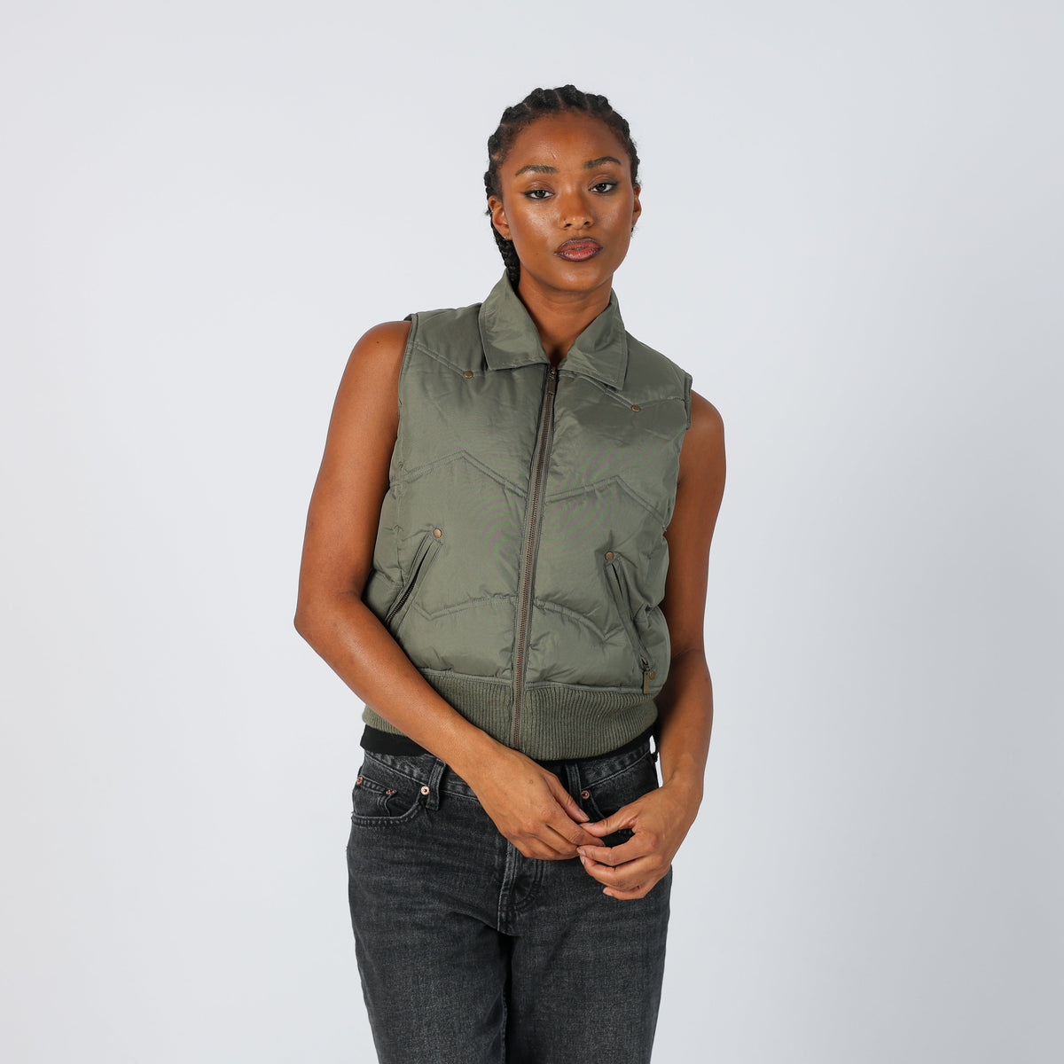 Dark Green Y2K Specchio Gilet (M)