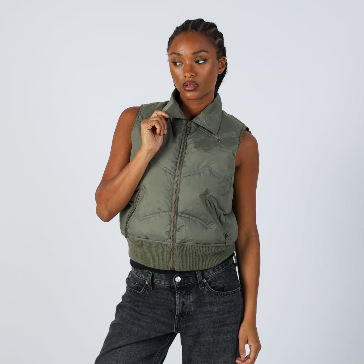 Dark Green Y2K Specchio Gilet (M)