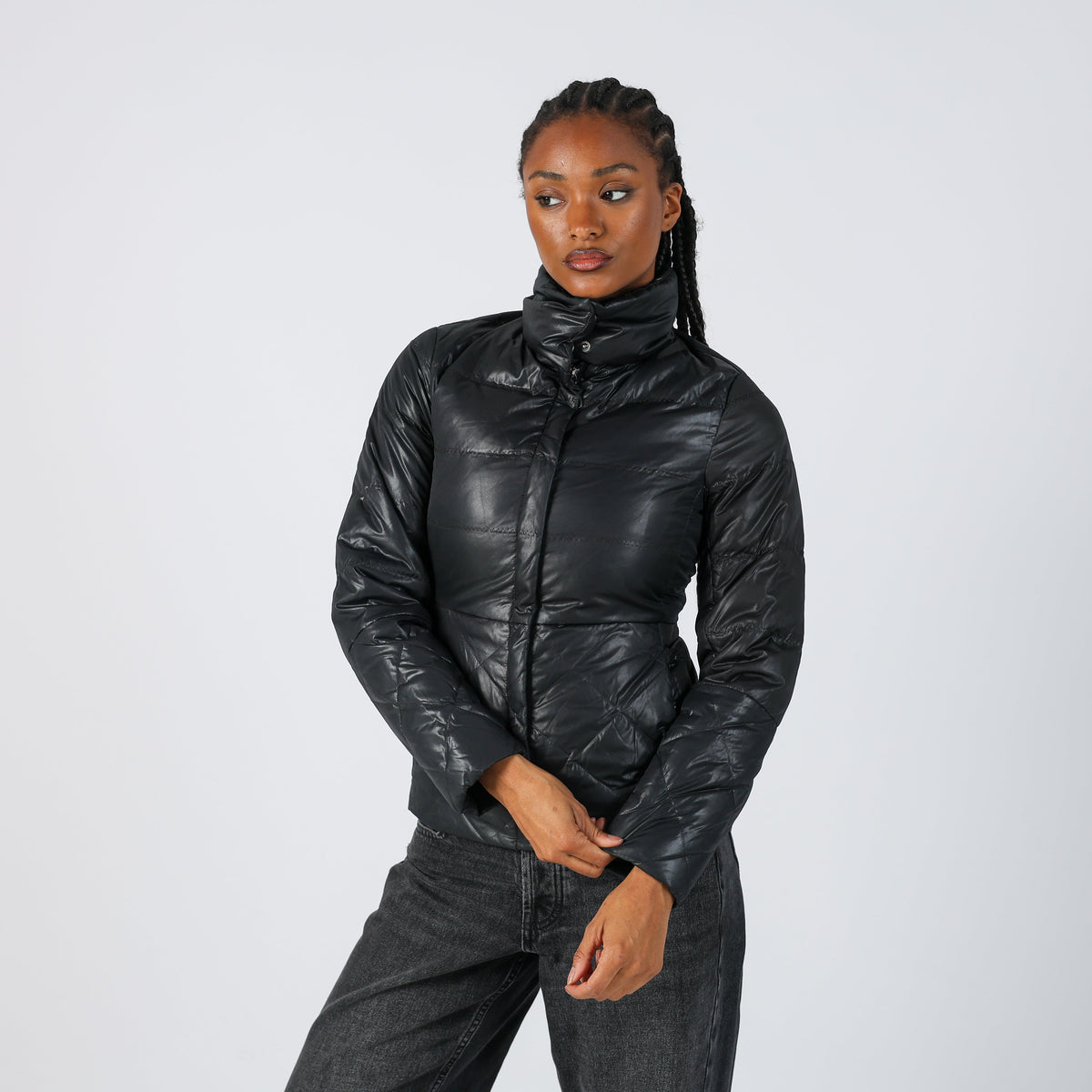 Black Y2K United Colors of Benetton Puffer Jacket (S)