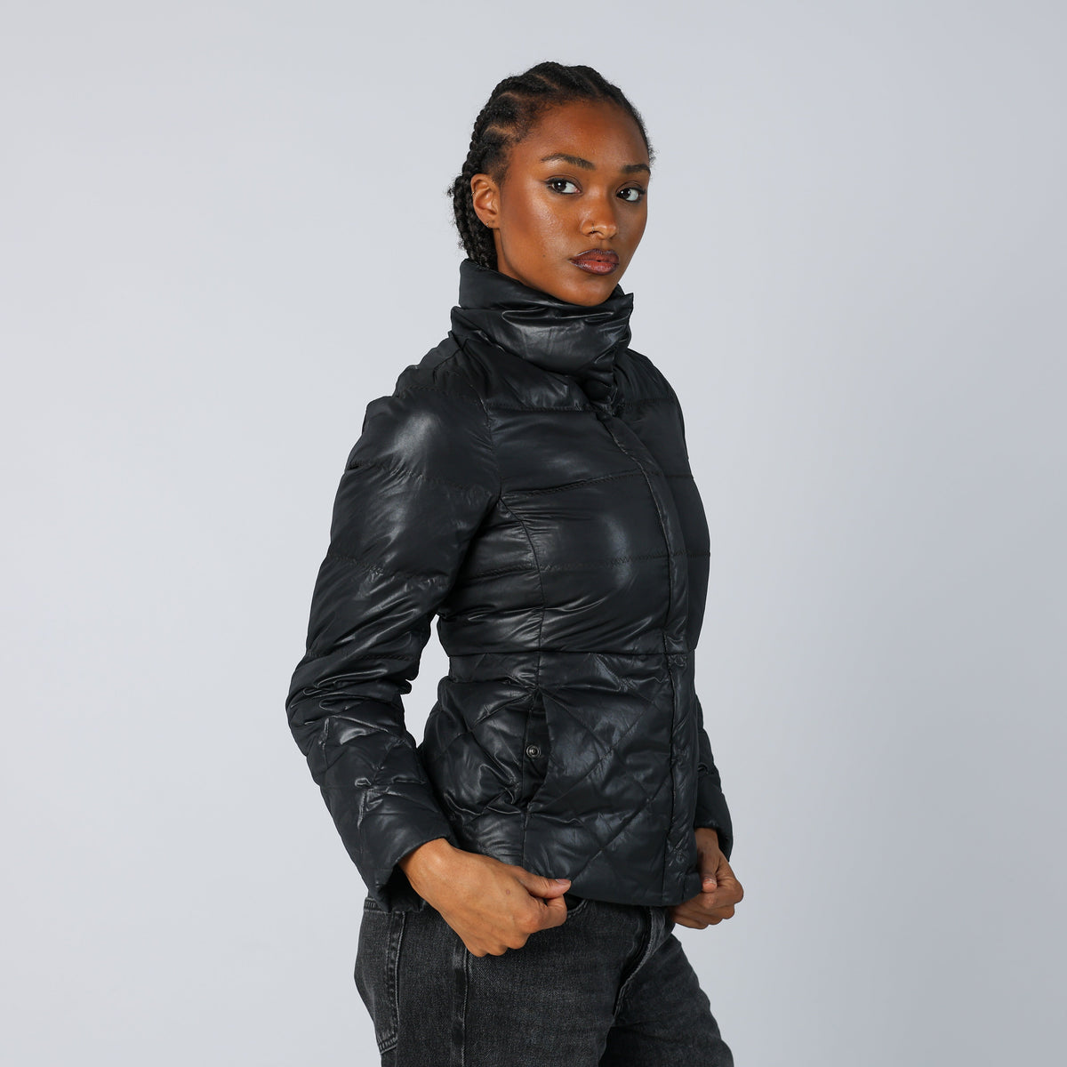 Black Y2K United Colors of Benetton Puffer Jacket (S)