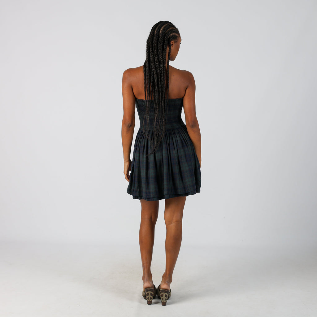 Dark Green Y2K Superdry Woven Mini Dress (S)