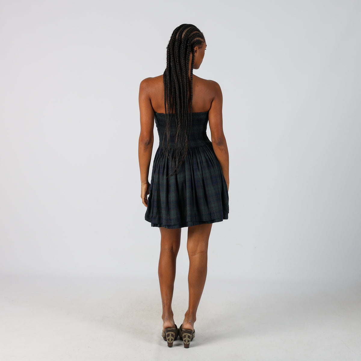 Dark Green Y2K Superdry Woven Mini Dress (S)