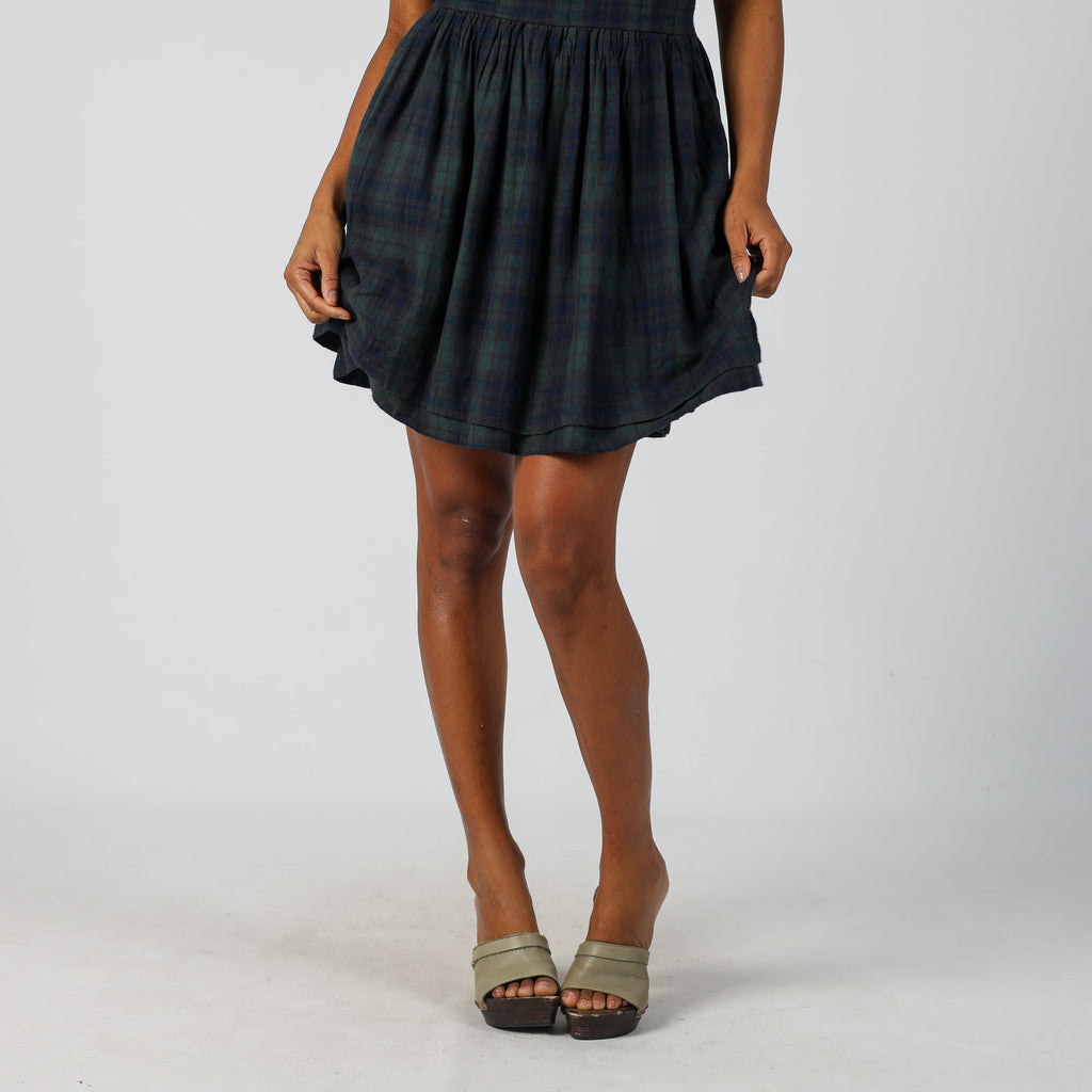 Dark Green Y2K Superdry Woven Mini Dress (S)