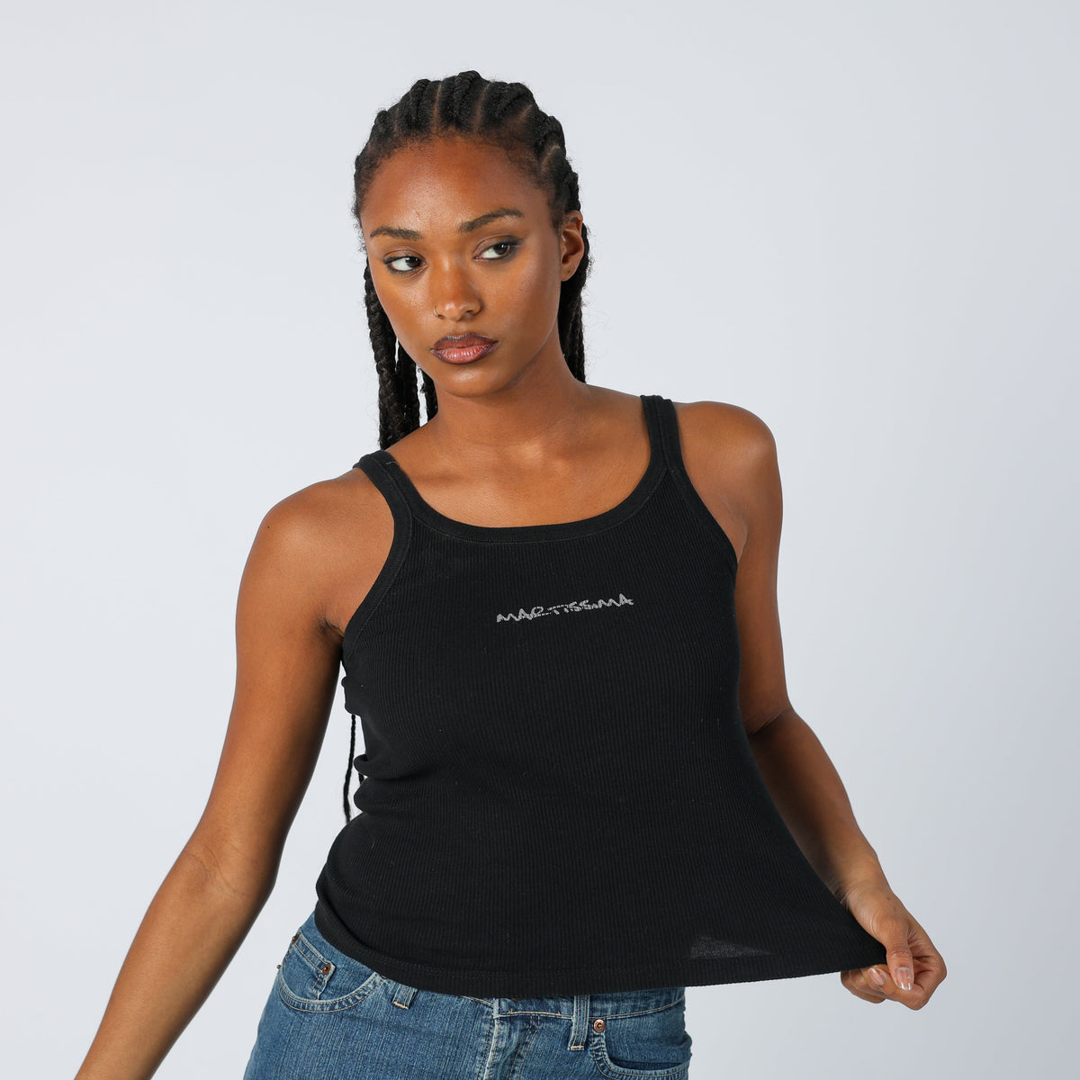 Black Y2K Marta Marzotto Woven Vest (S)