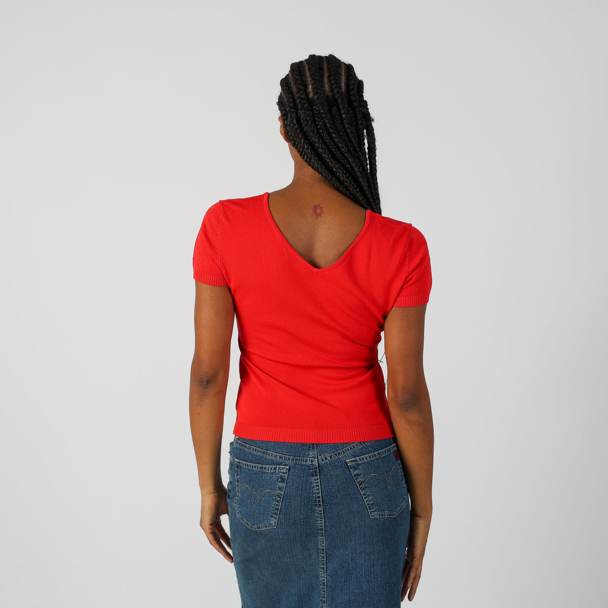 Red Y2K Just Woman Woven Top (S)