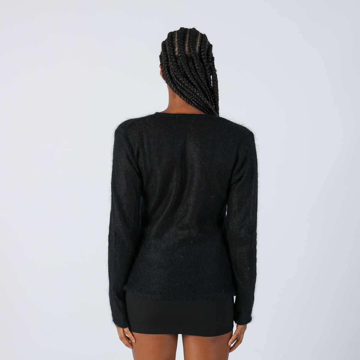 Black Y2K Knitted Jumper Mohair (S)