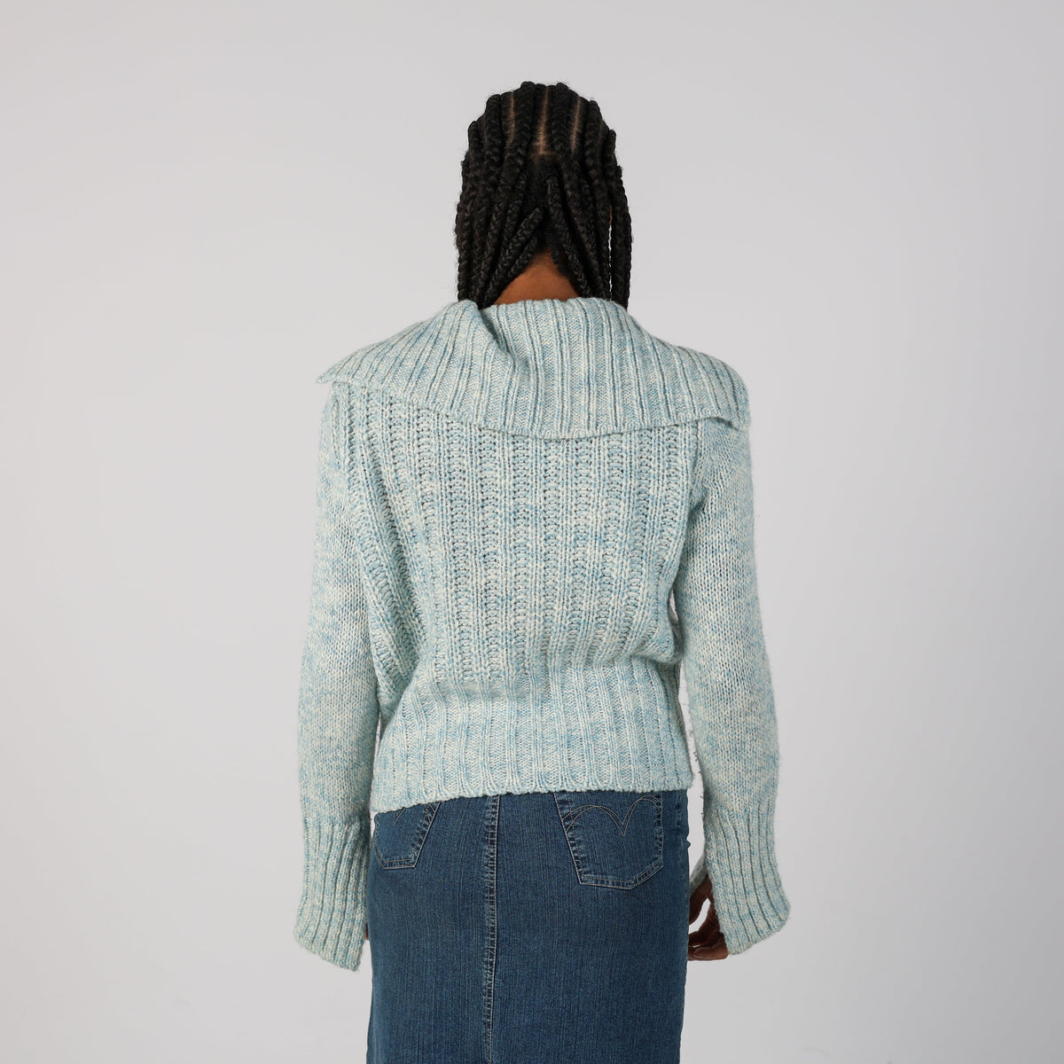 Light Blue Y2K Made in Italy Knitted Jumper (M)