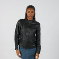 Black Y2K Conbipel Leather Jacket (M)
