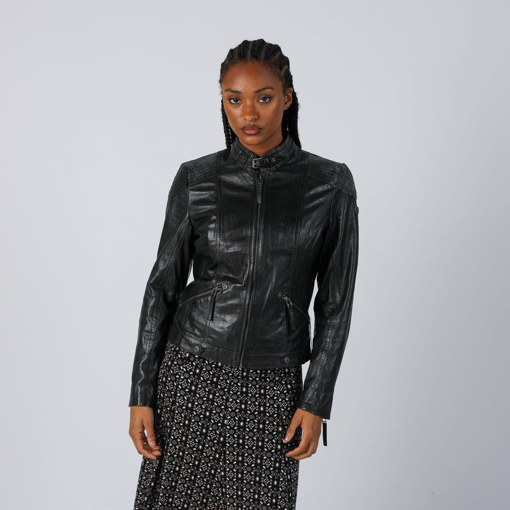 Black Y2K Gipsy Leather Jacket (S)