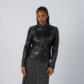 Black Y2K Gipsy Leather Jacket (S)
