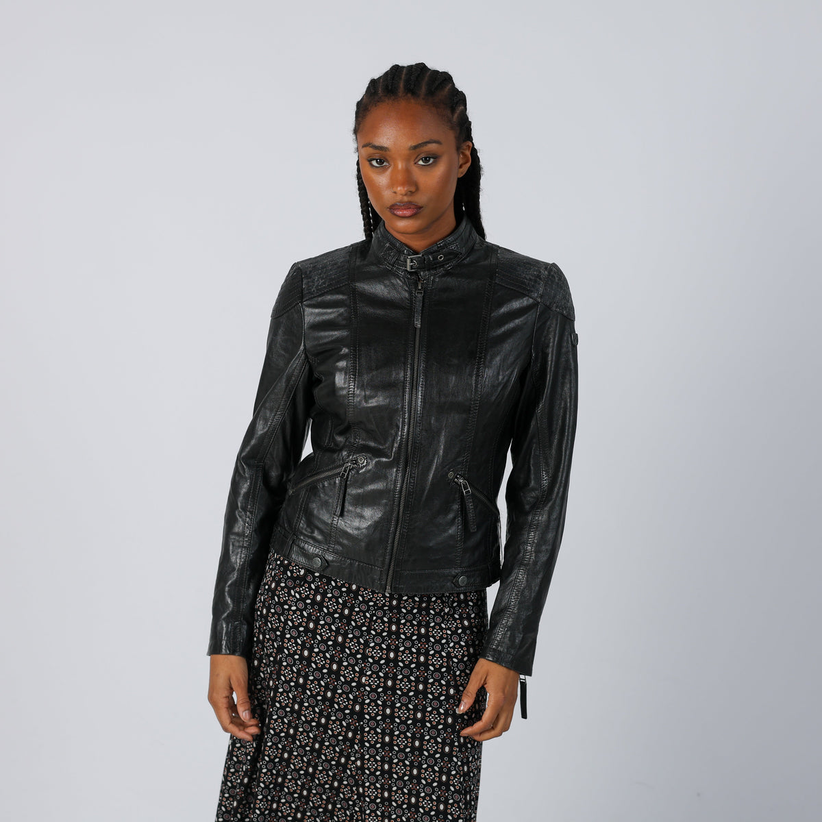 Black Y2K Gipsy Leather Jacket (S)