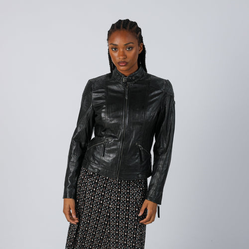 Black Y2K Gipsy Leather Jacket (S)