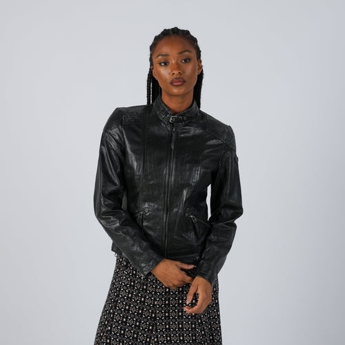 Black Y2K Gipsy Leather Jacket (S)