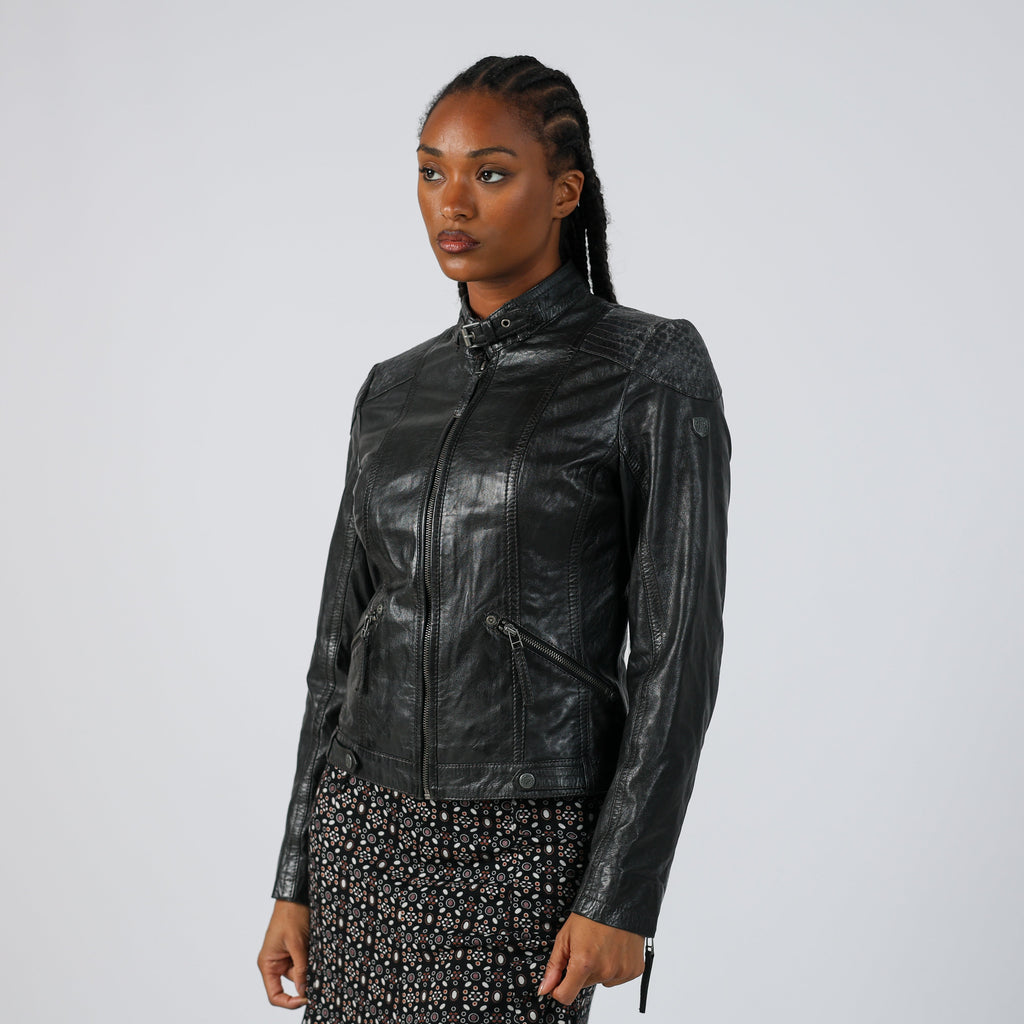 Black Y2K Gipsy Leather Jacket (S)