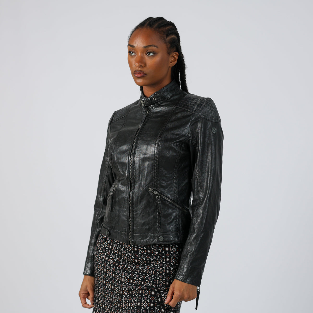 Black Y2K Gipsy Leather Jacket (S)