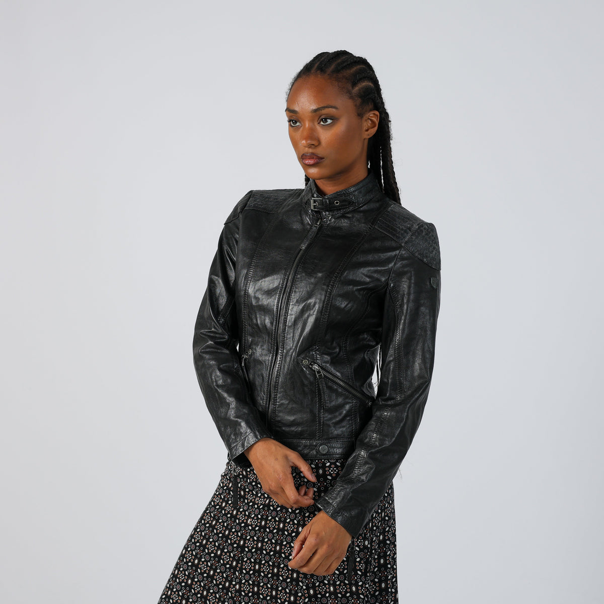 Black Y2K Gipsy Leather Jacket (S)