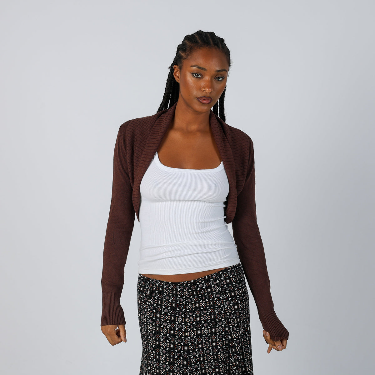 Brown Y2K Optique Cardigan (S)