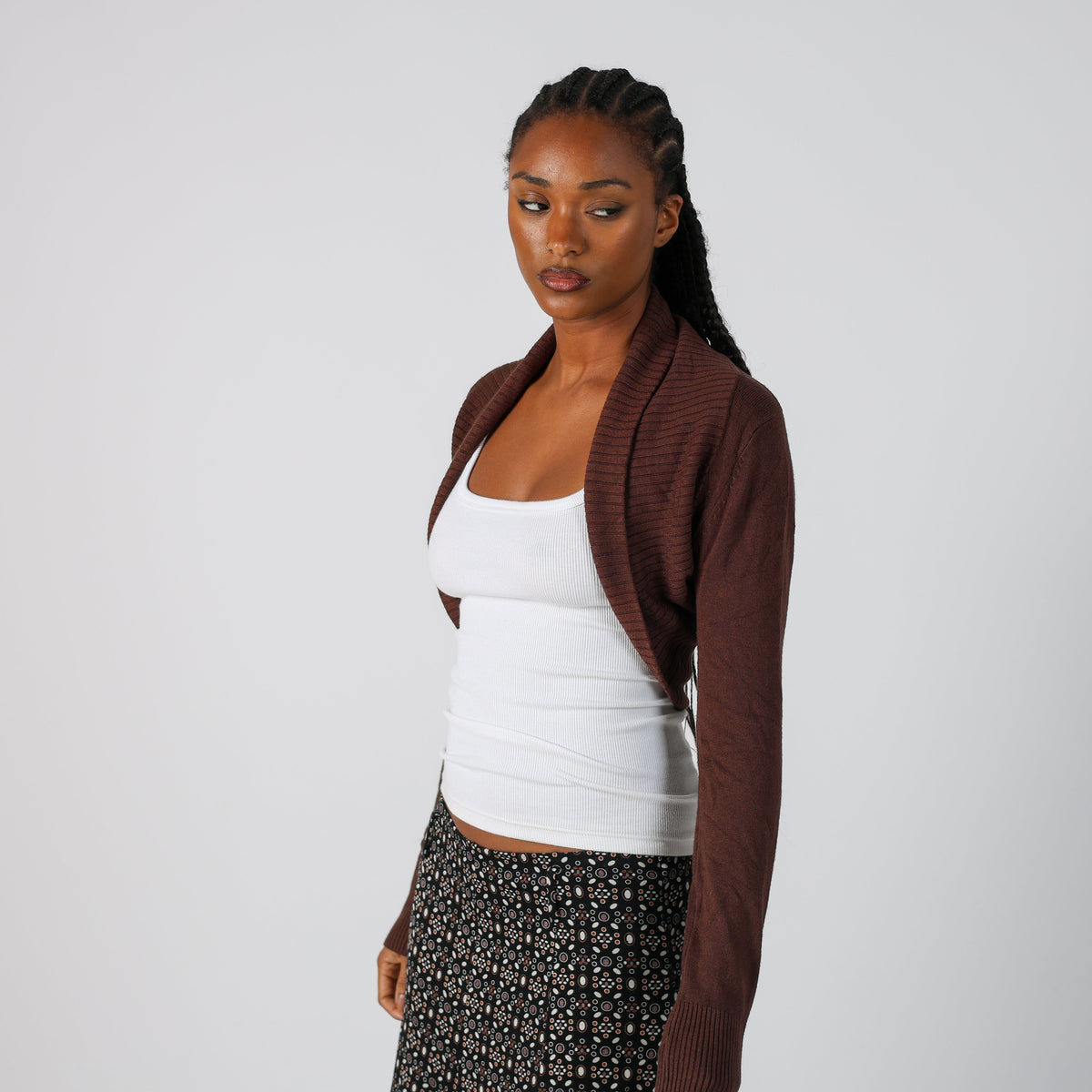 Brown Y2K Optique Cardigan (S)