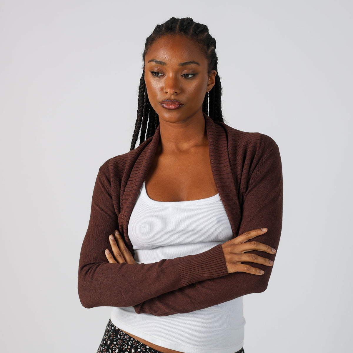 Brown Y2K Optique Cardigan (S)
