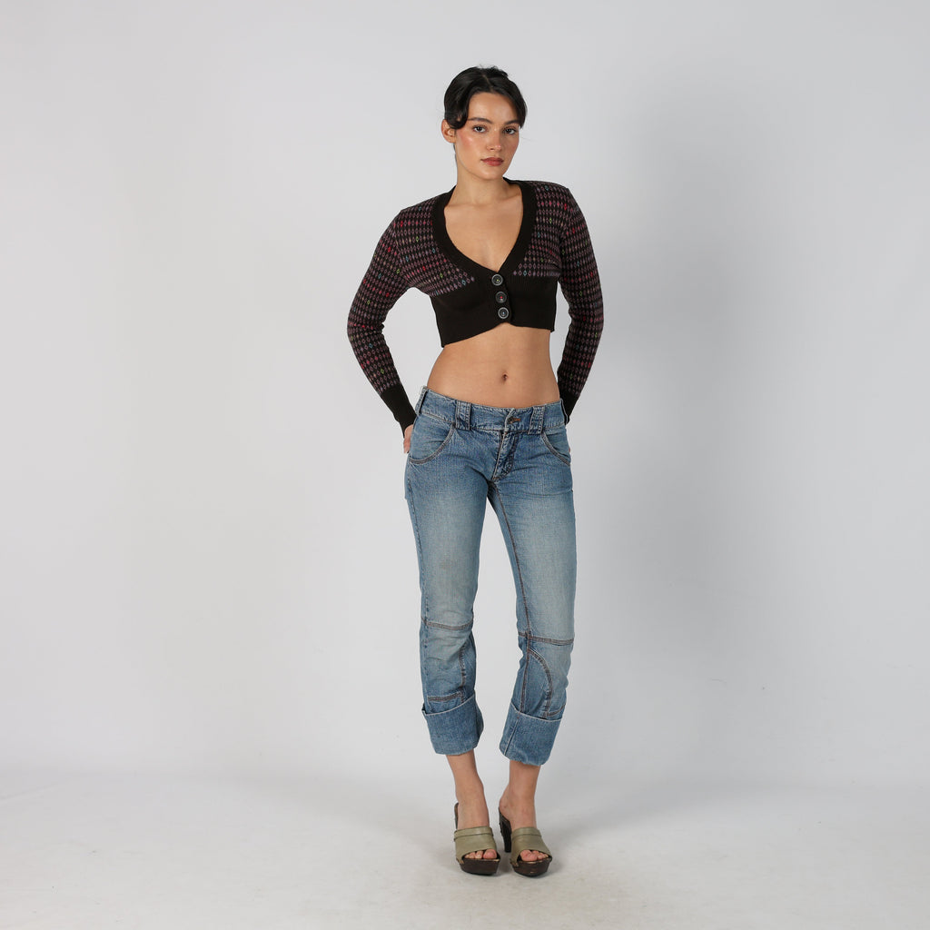 Light Blue Y2K 3/4 Jeans (S)