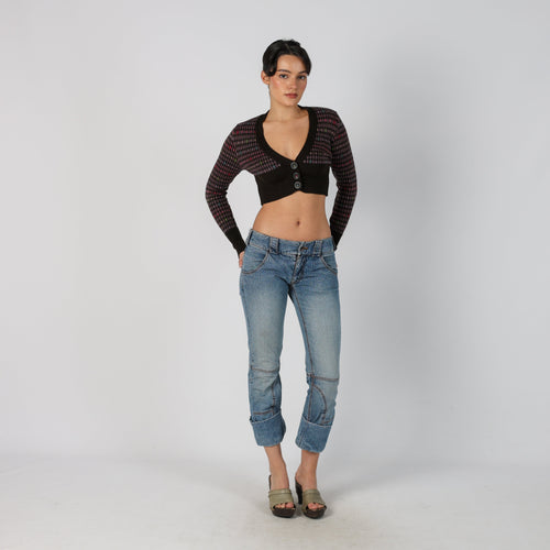 Light Blue Y2K 3/4 Jeans (S)