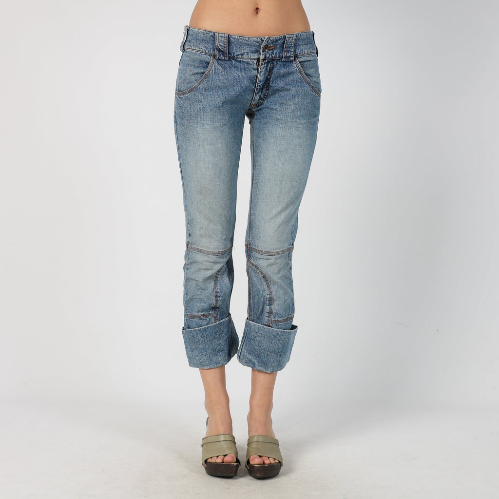 Light Blue Y2K 3/4 Jeans (S)