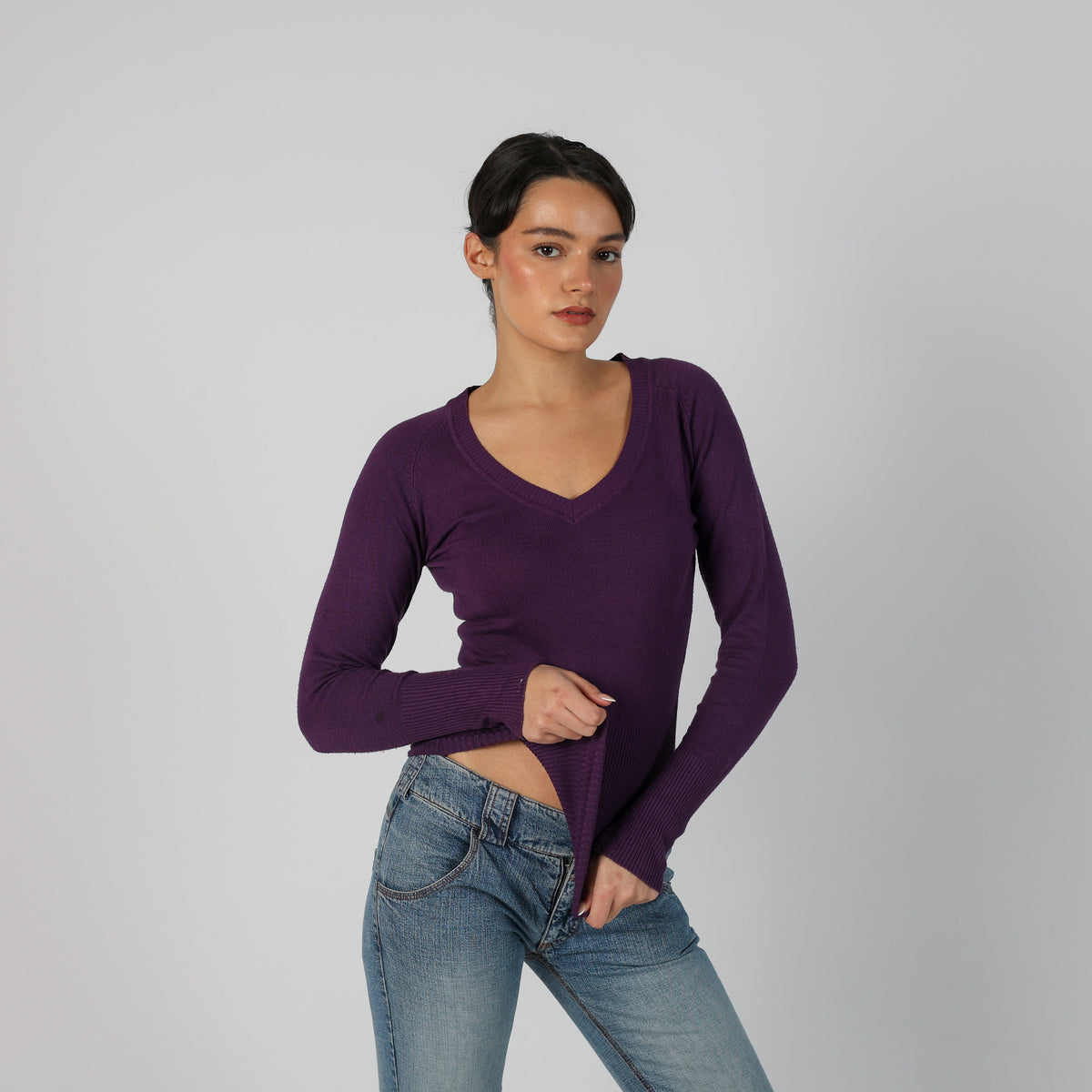 Purple Y2K Knitted Jumper (S)