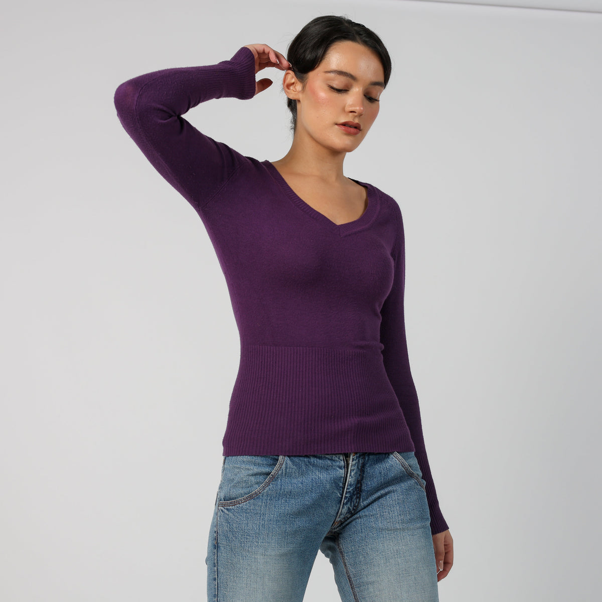 Purple Y2K Knitted Jumper (S)
