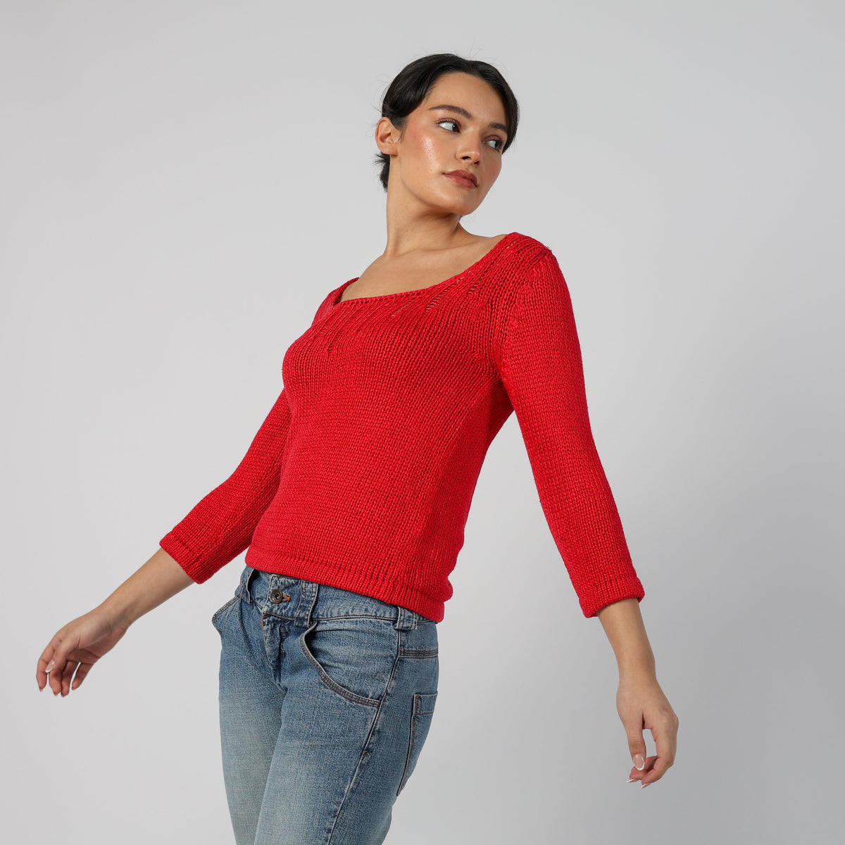 Red Y2K Made in Italy Knitted Jumper (S)