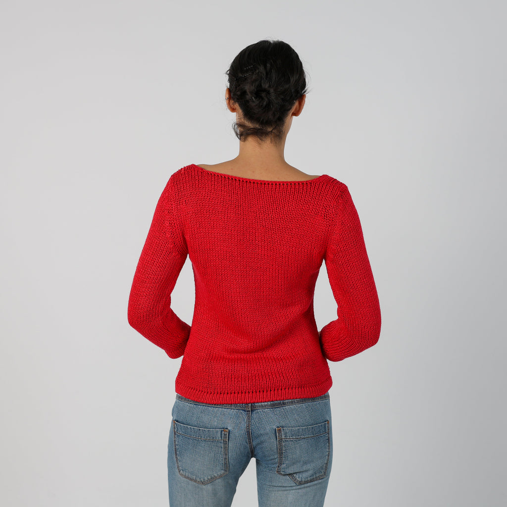 Red Y2K Made in Italy Knitted Jumper (S)
