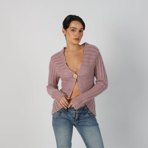 Baby Pink Y2K Made in Italy Knitted Jumper Mohair (S)