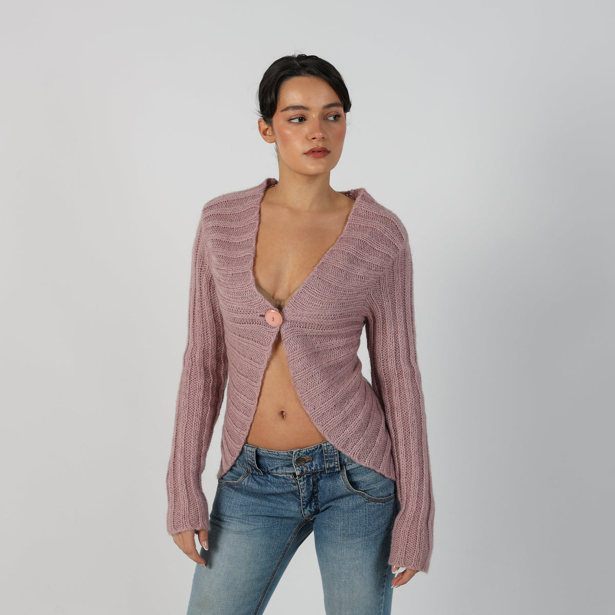 Baby Pink Y2K Made in Italy Knitted Jumper Mohair (S)