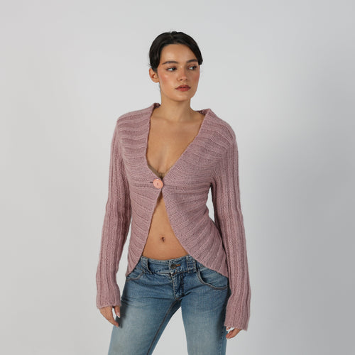 Baby Pink Y2K Made in Italy Knitted Jumper Mohair (S)