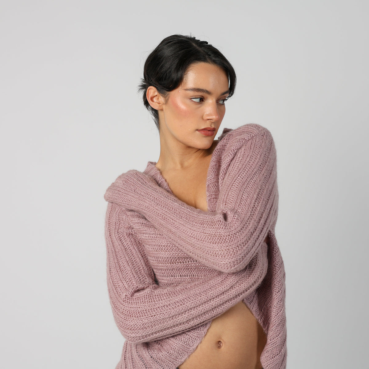 Baby Pink Y2K Made in Italy Knitted Jumper Mohair (S)