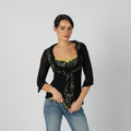 Black Y2K Long Sleeve Top (S)