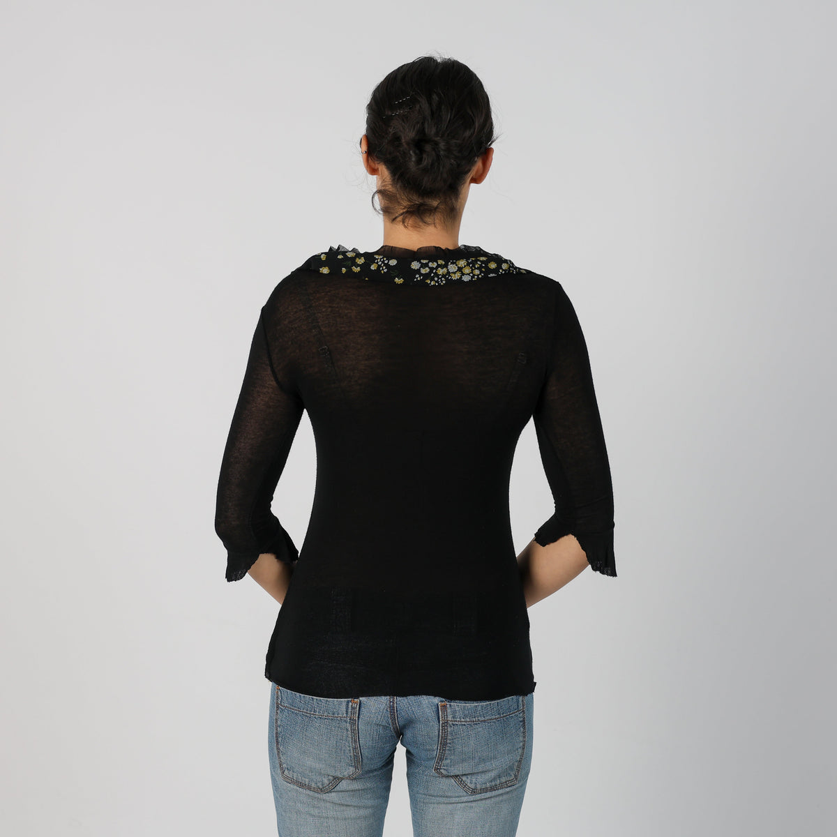 Black Y2K Long Sleeve Top (S)