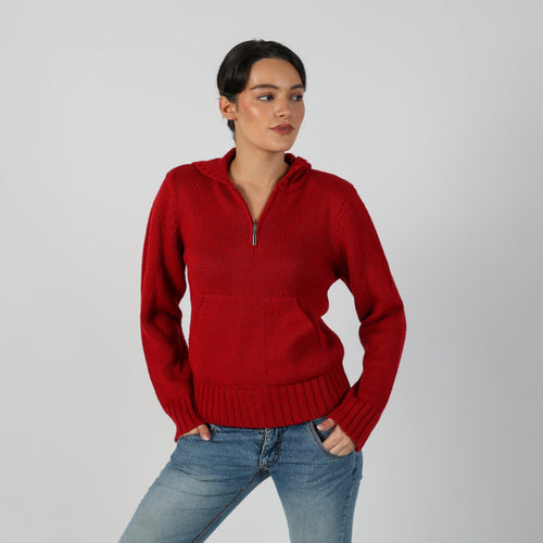 Red Y2K Wool Zone Knitted Jumper (S)
