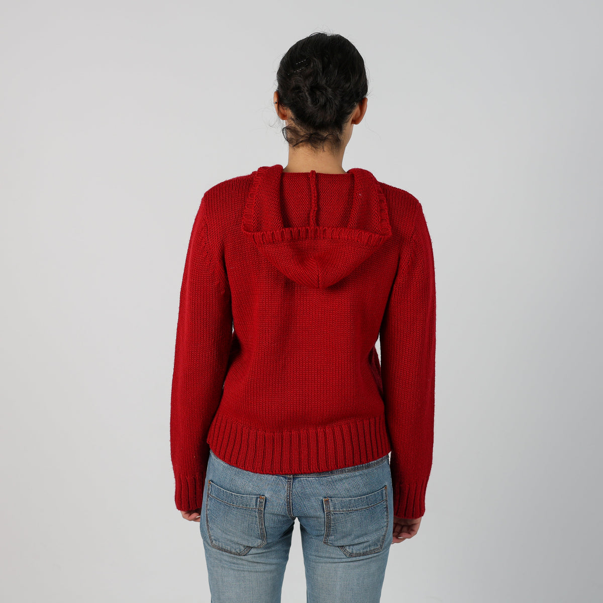 Red Y2K Wool Zone Knitted Jumper (S)