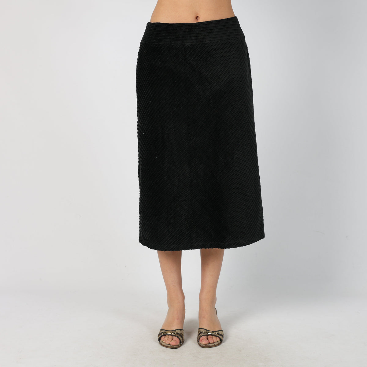 Black Y2K and Cord Skirt (S)
