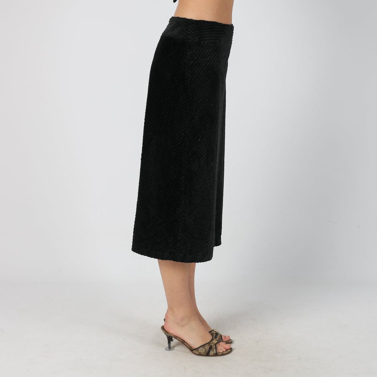 Black Y2K and Cord Skirt (S)