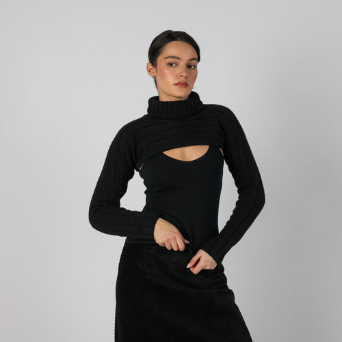 Black Y2K Knitted Top (S)